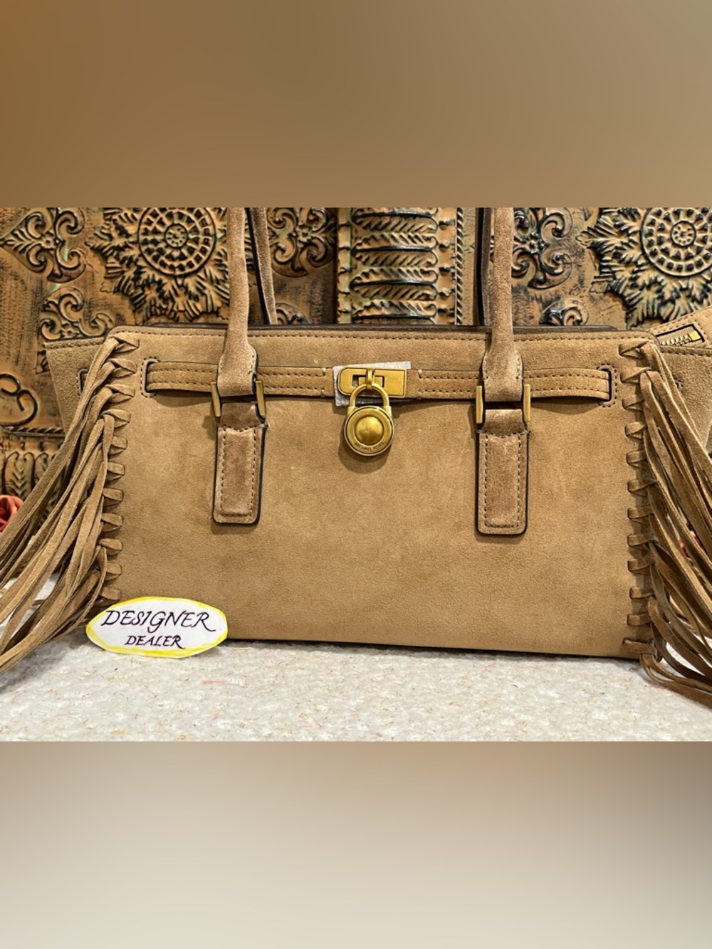 MICHAEL KORS HAMILTON MODERNE Shoulder Bag Satchel NWOT Husk - Picture 3 of 15